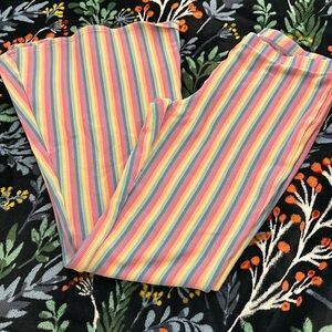 Rainbow Bear Dance Bell Bottom Leggings- L